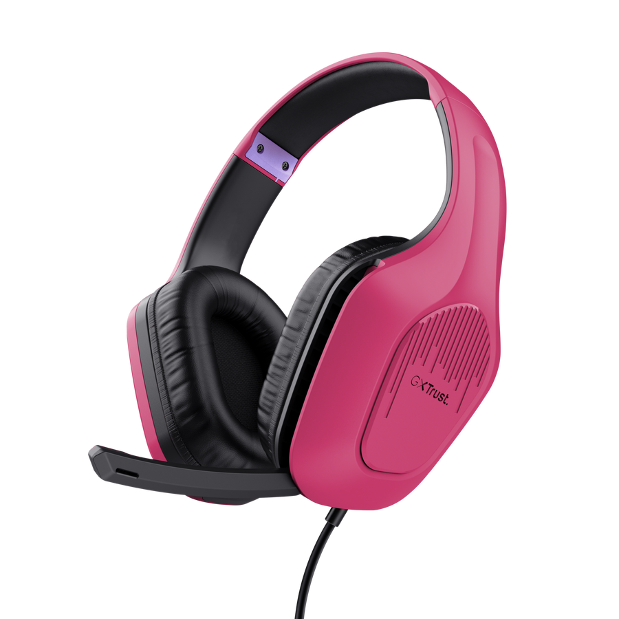 Trust Audifonos Gaming Gxt 415 Zirox Ultra Ligero Multiplataforma Rosado