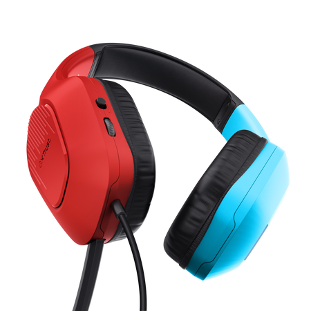 TRUST AUDIFONOS GAMING ZIROX LIGEROS 3.5MM ROJO/AZUL