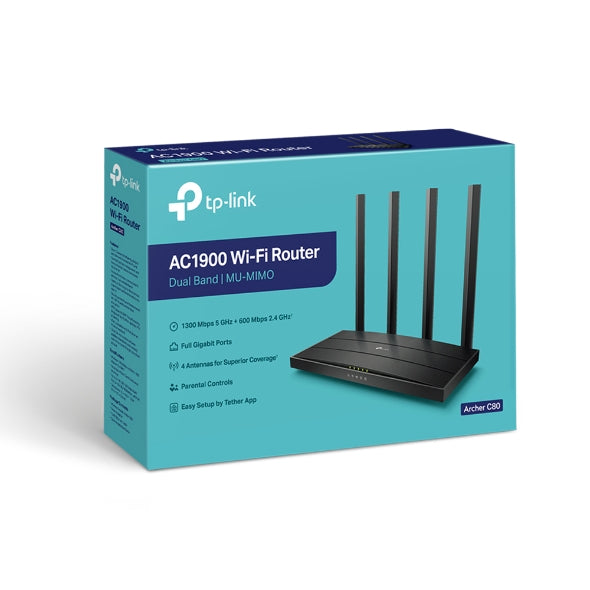 TP LINK ROUTER GIGABIT AC1900 C80 MU-MIMO DUAL BAND