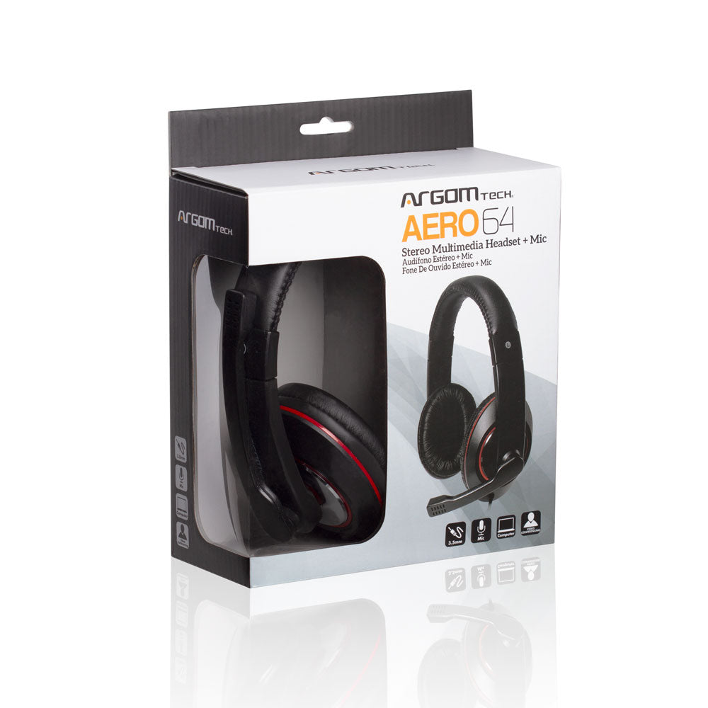 Argom Tech Audífonos Estéreo Aero 64 Con Micrófono 3.5Mm