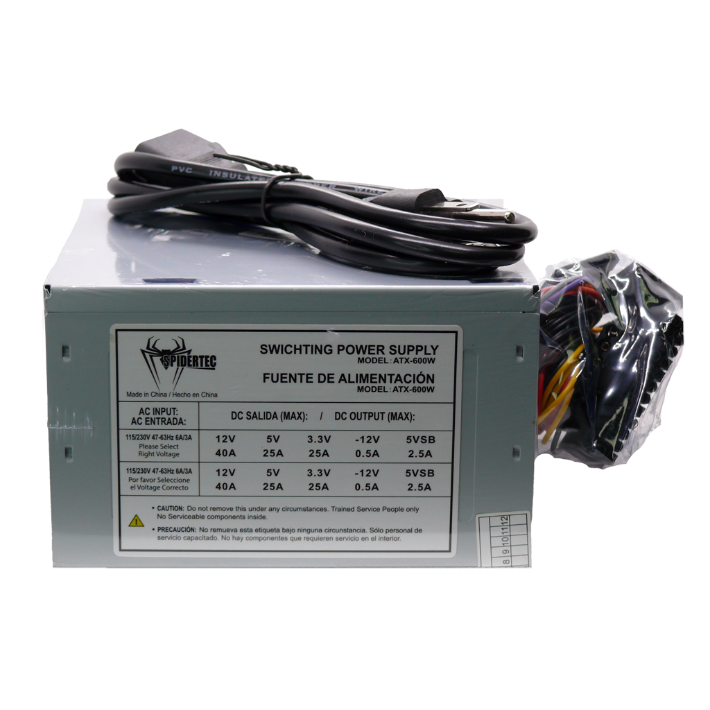 SPIDERTEC FUENTE DE PODER ATX 600W