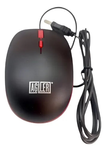 AGILER MOUSE ÓPTICO USB NEGRO/ROJO AGI2080R