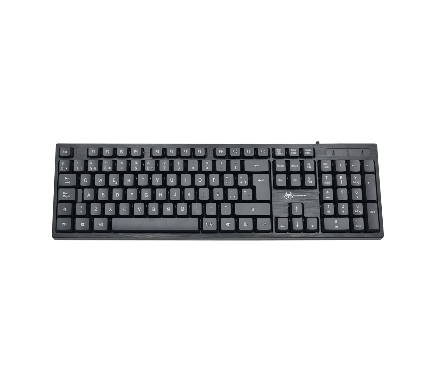 SPIDERTEC TECLADO ESPAÑOL USB 104 TECLAS NEGRO