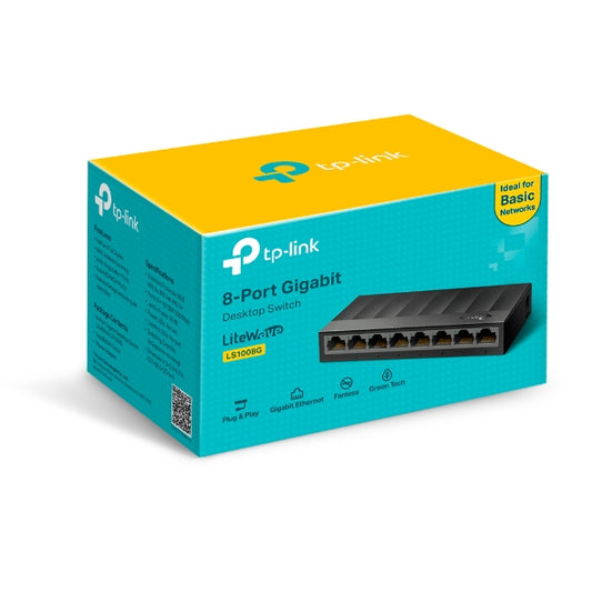 TP LINK SWITCH DE ESCRITORIO DE 8 PUERTOS 10/100/1000MBPS LS1008G