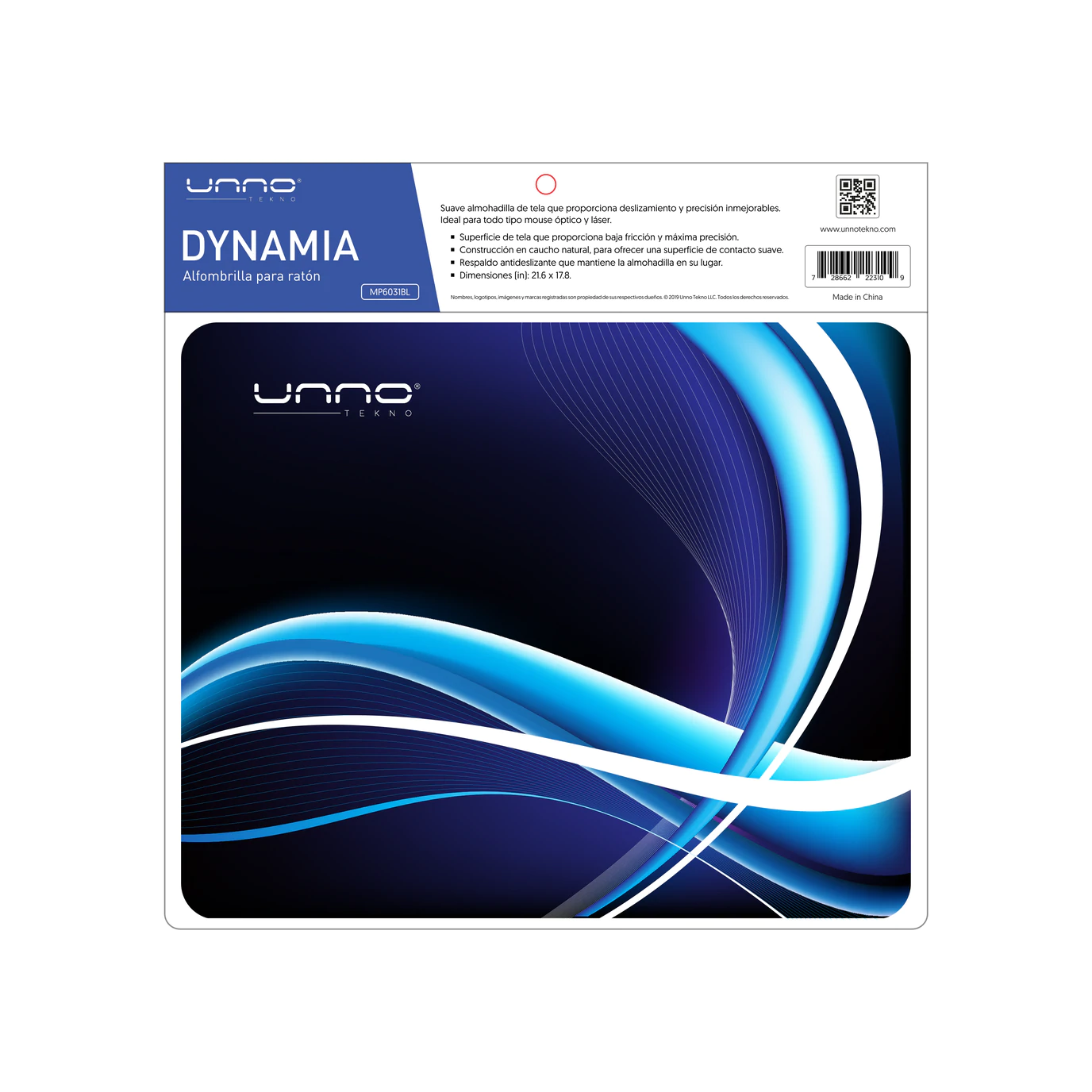 UNNO TEKNO MOUSEPAD DYNAMIA AZUL MP6031