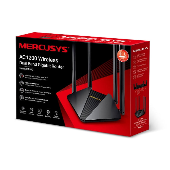 MERCUSYS ROUTER MR30G AC1200 DUAL BAND GIGABIT