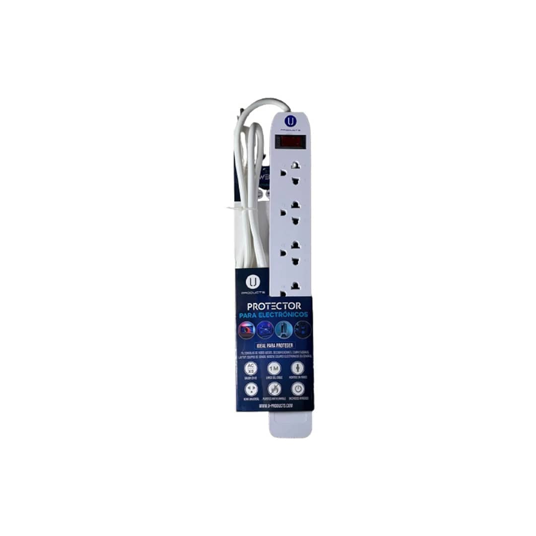 U Products Protector Regleta 5 Tomas Con Supresor De Picos Blanco Up50