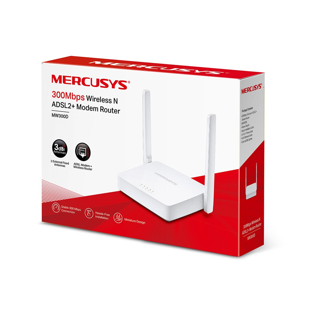 MERCUSYS MODEM ROUTER ADSL2+ INALÁMBRICO N 300MBPS