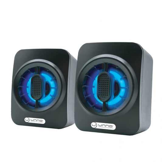 UNNO TEKNO CORNETA ALTAVOCES ESTÉREO DE SOREMESA RGB TECHNO USB SP9025BK