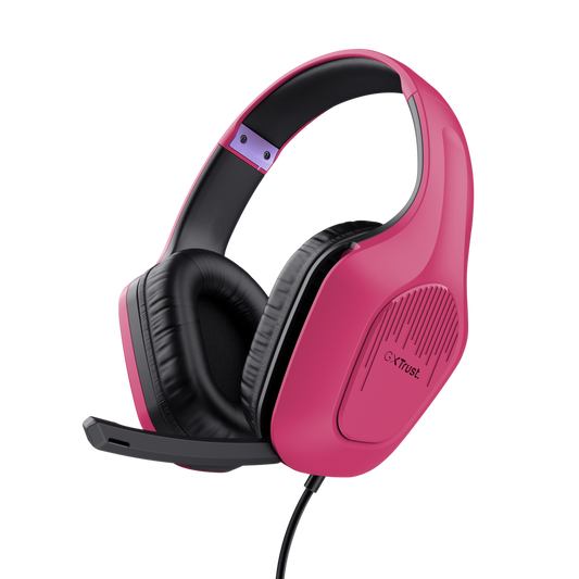 Trust Audifonos Gaming Gxt 415 Zirox Ultra Ligero Multiplataforma Rosado