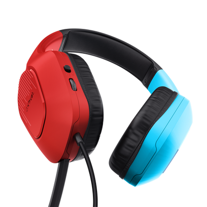 TRUST AUDIFONOS GAMING ZIROX LIGEROS 3.5MM ROJO/AZUL