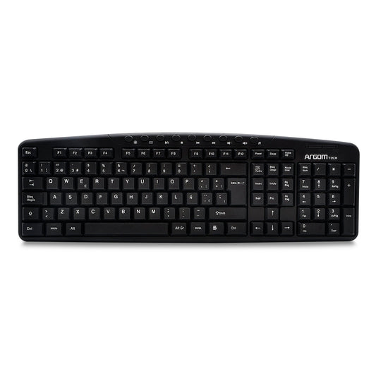 ARGOM TECH TECLADO MULTIMEDIA USB ESPAÑOL ARG7807 ALÁMBRICO