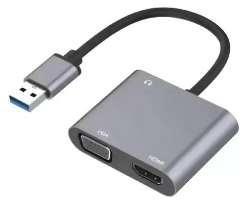 SPIDERTEC ADAPTADOR USB 3.0 A HDMI Y VGA HEMBRA