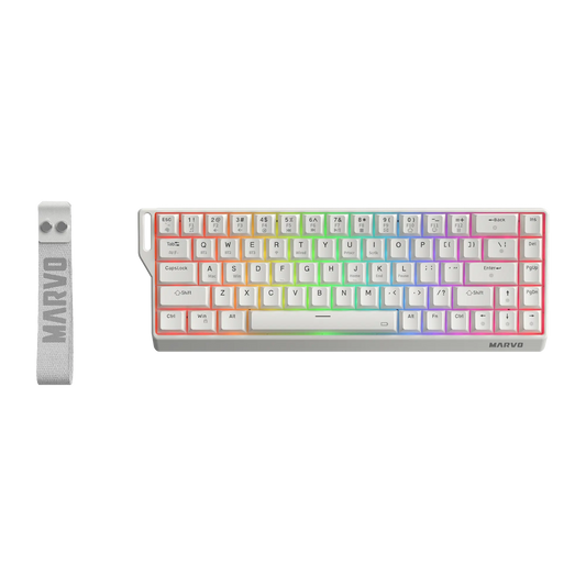 Marvo Teclado Kg965W Saber 65W Inalámbrico 65% Trimodal Rgb White