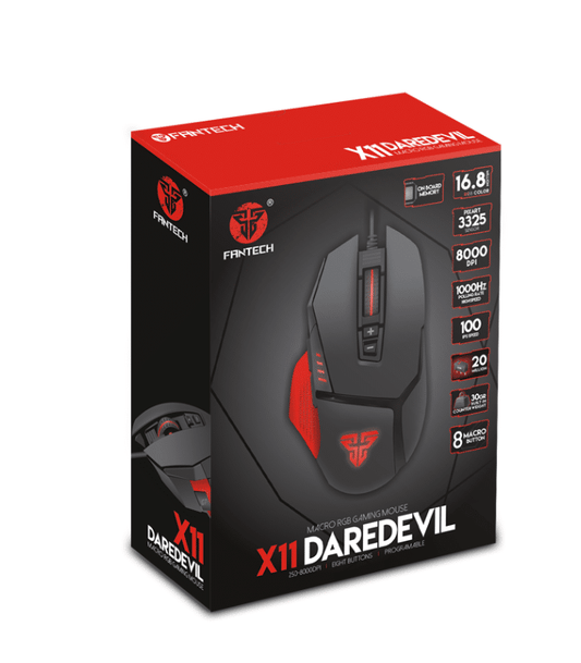FANTECH MOUSE GAMING DAREDEVIL X11 8000 DPI RGB USB