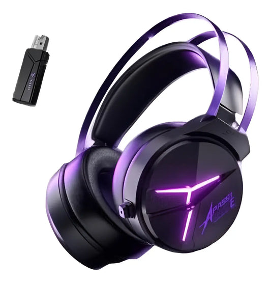 Taidu Audifono Gaming Ths319 Inalámbrico Rgb Microfono Corto Negro
