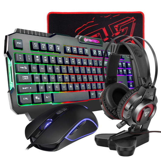 FANTECH COMBO TECLADO MOUSE Y AUDÍFONO P51 GAMING 5 EN 1
