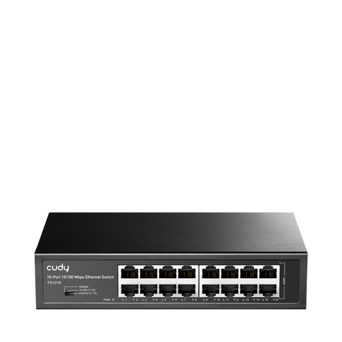 CUDY SWITCH 16 PUERTOS 10/100MBPS RJ45 RACK MOUNT METAL FS1016