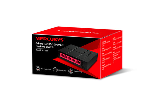 MERCUSYS SWITCH SOBREMESA 5 PUERTOS GIGABIT MS105G