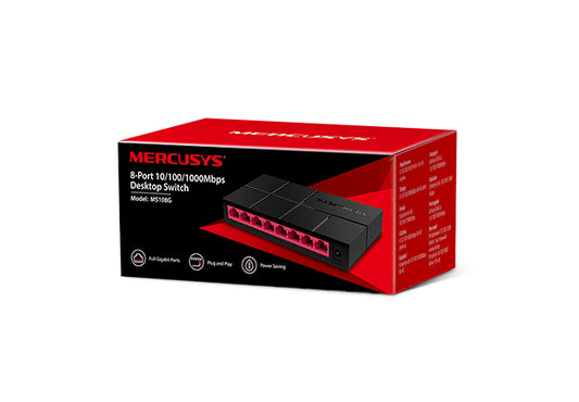 MERCUSYS SWITCH SOBREMESA 8 PUERTOS GIGABIT MS108G