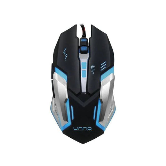 UNNO TEKNO MOUSE BRAVE GAMING MS6610BK USB PLATA / NEGRO