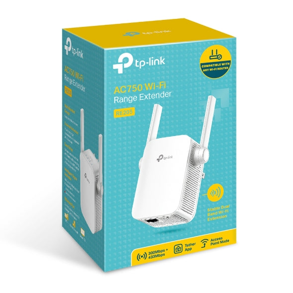 TP LINK EXTENSOR DE RANGO WIFI AC750 RE205