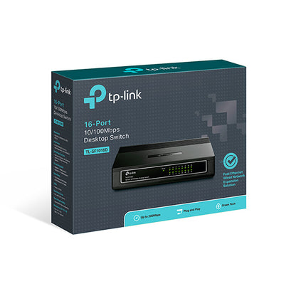 TP LINK SWITCH DE ESCRITORIO 16 PUERTOS 10/100MBPS TLSF1016D