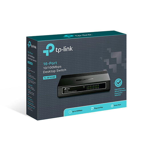 TP LINK SWITCH DE ESCRITORIO 16 PUERTOS 10/100MBPS TLSF1016D