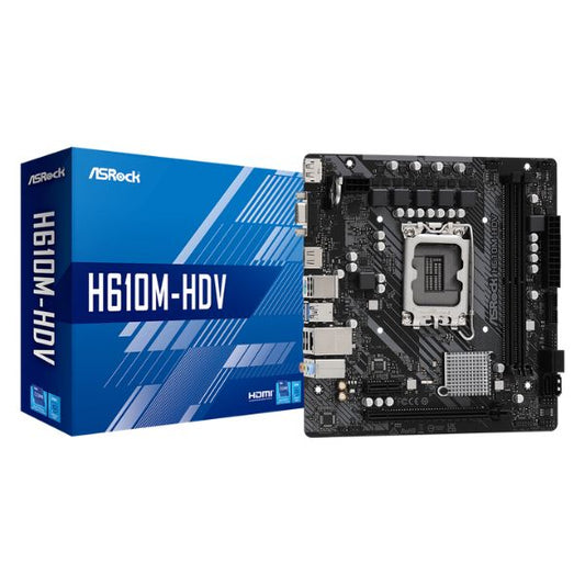 ASROCK TARJETA MADRE H610M HDV M.2 LGA1700 12-13 GEN MICRO ATX