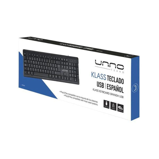 UNNO TEKNO TECLADO KLASS USB ESPAÑOL NEGRO