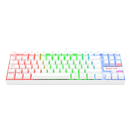 Redragon Teclado Mecánico Kumara Gamer Blanco Rainbow Alámbrico