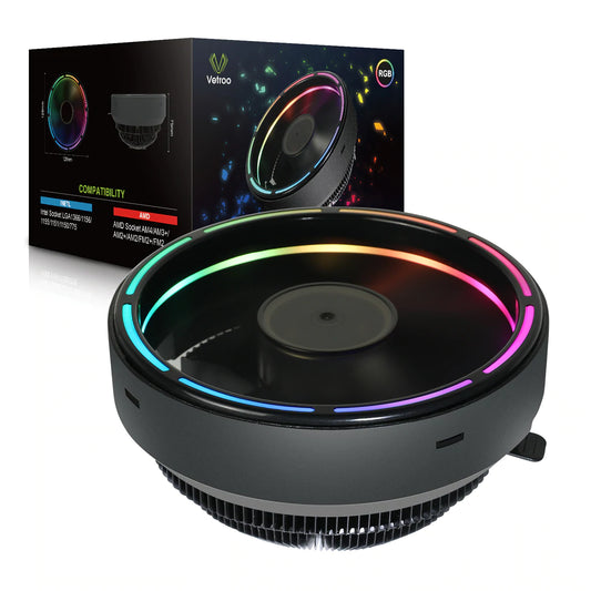VETROO FAN COOLER DARKSTORM M2 RGB LGA 1151/1366/1200 AM4/AM3+/AM2