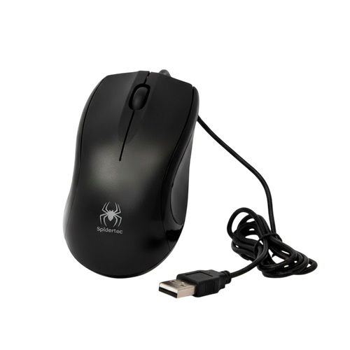 Spidertec Mouse Alámbrico Ergonómico Óptico Led Negro