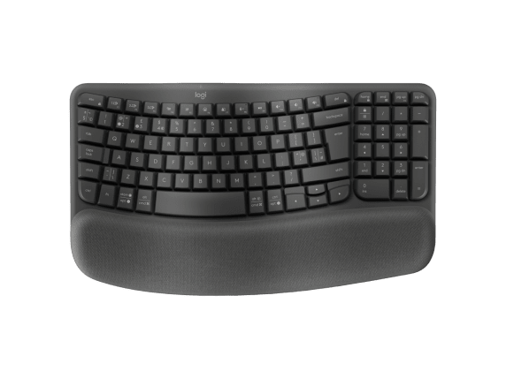 Logitech Teclado Wave Keys Ergonómico Inalámbrico Bt Corporativo Negro